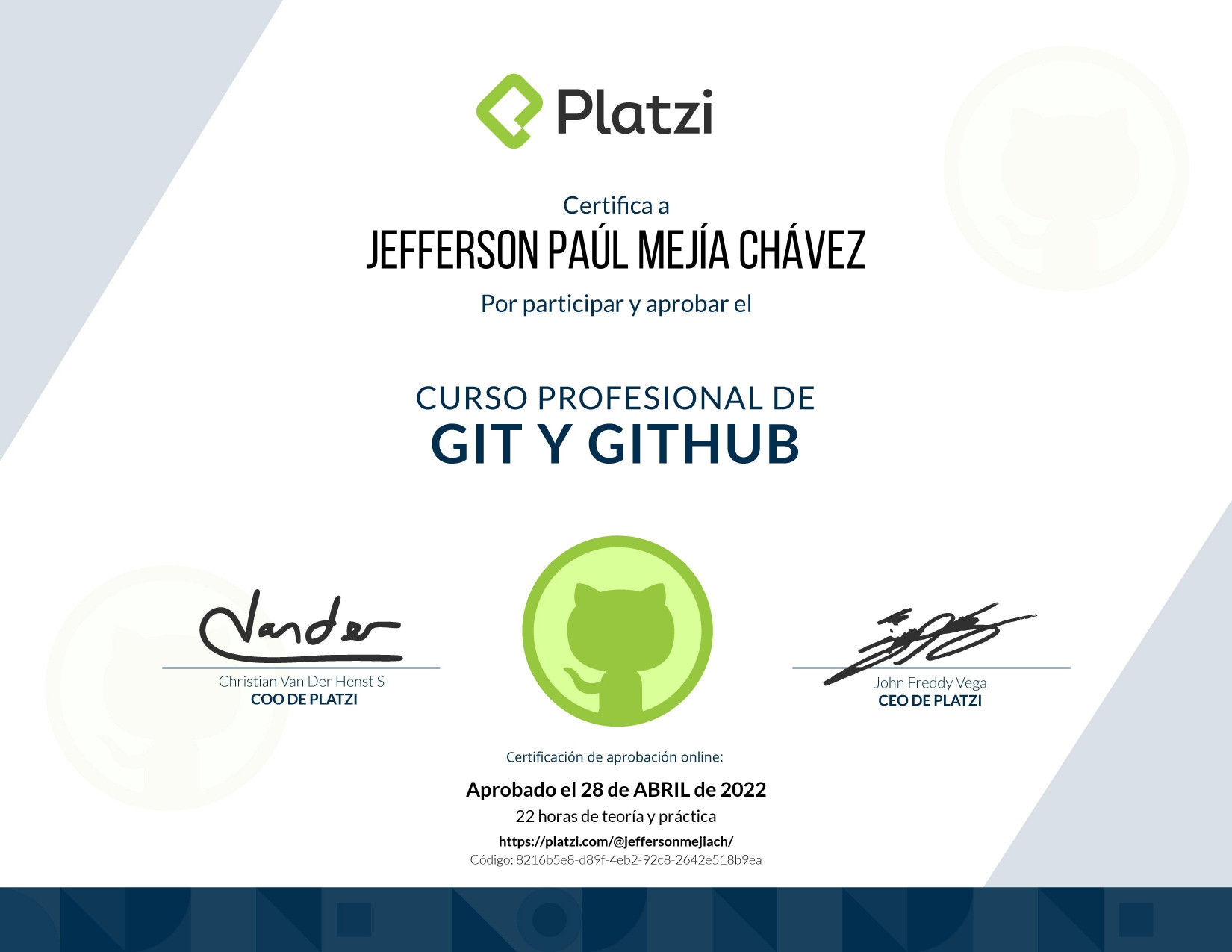 Certificado de Git y Github - Platzi